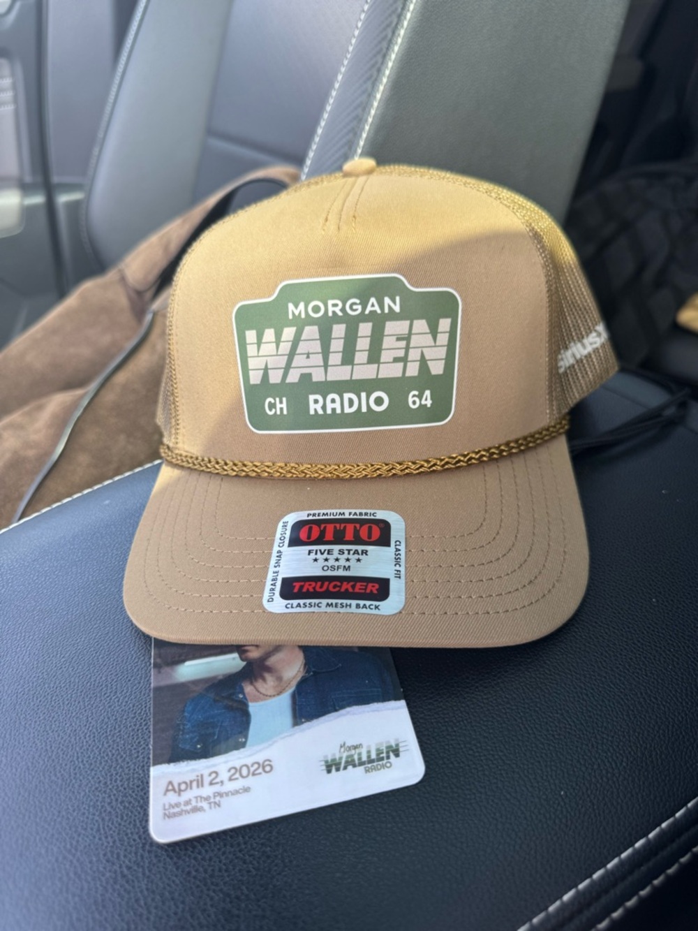 Morgan Wallen Radio CH 64 Trucker Hat - Tan